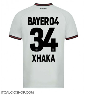Bayer Leverkusen Granit Xhaka #34 Seconda Maglia 2023-24 Manica Corta